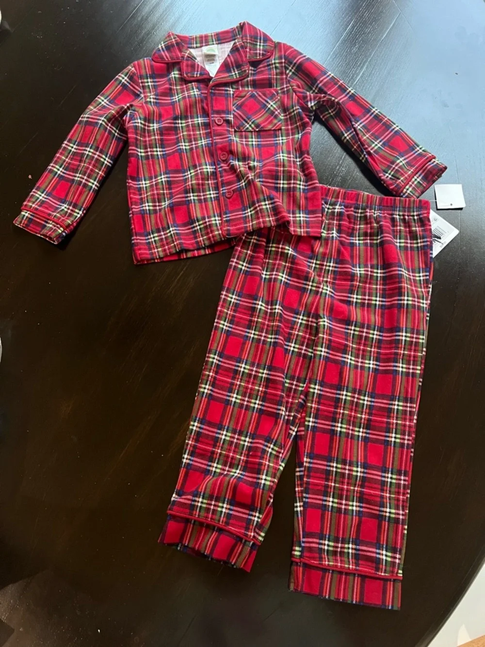 New - Little Me Kids Red Plaid Pajama Set - Cozy Holiday Sleepwear